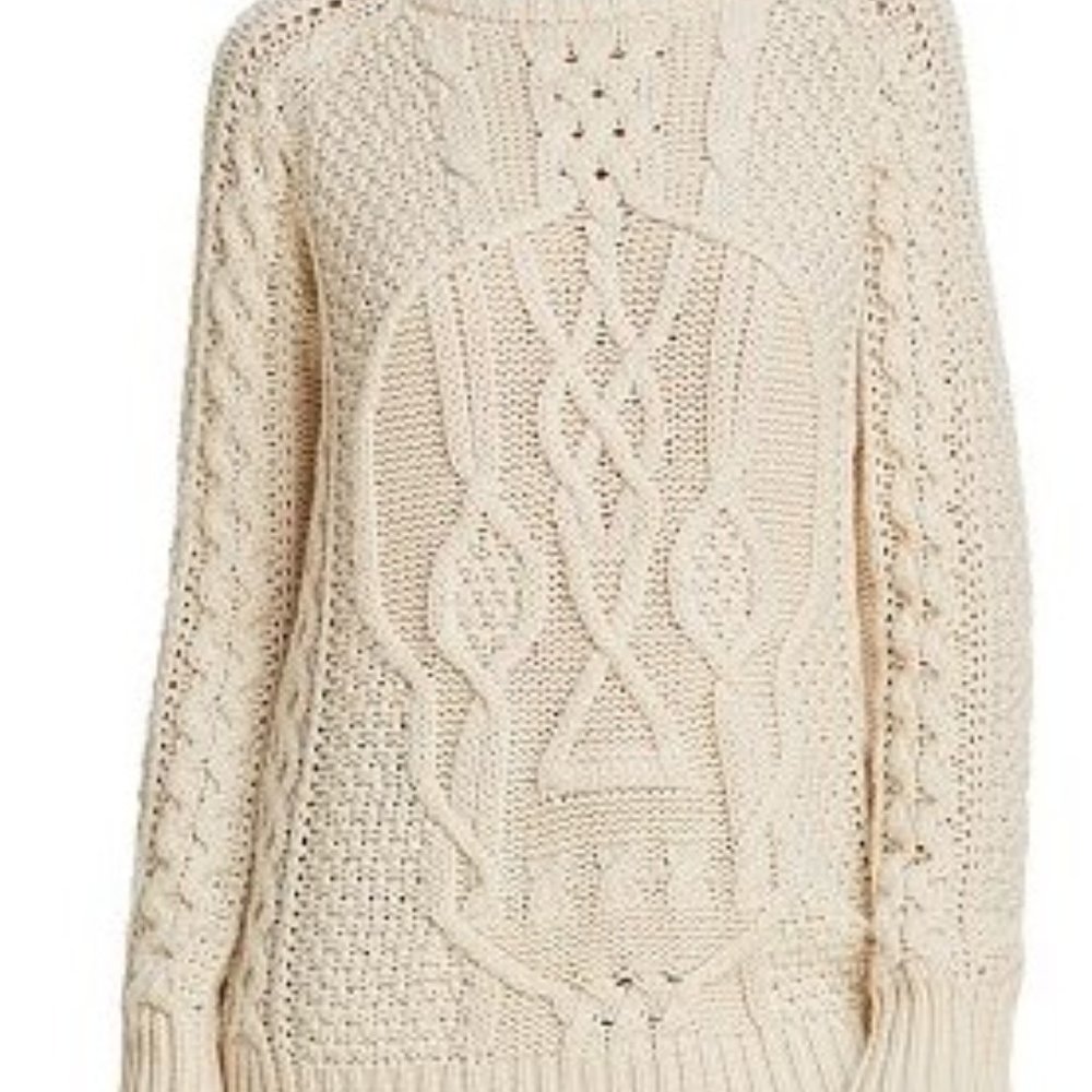 NWOT Aqua bloomingdales skull sweater ivory M